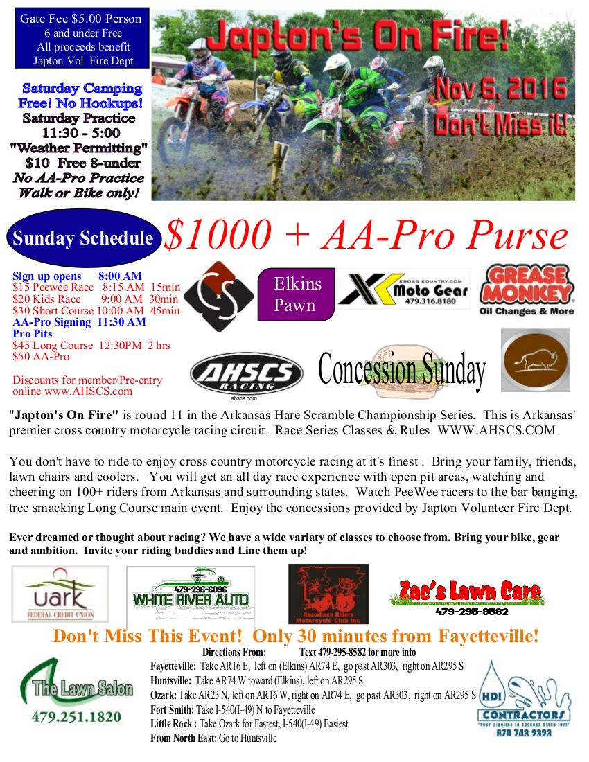 2016 Japton – Arkansas Hare Scramble Championship Series